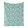 thumbnail image 1 of Valentine's Day Soft Flannel Fleece Throw Blanket, Irregular Hearts in Blue and Green Tones, Cozy Plush for Indoor and Outdoor Use, 70" x 90", Sea Blue Dark Seafoam, by Ambesonne, 1 of 5