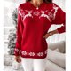 thumbnail image 4 of 2023 New Winter Christmas Women Knitting Sweaters Deer Print Jacquard Knitwear Long Sleeve O Neck Pullover Top Oversized Clothes, 4 of 4