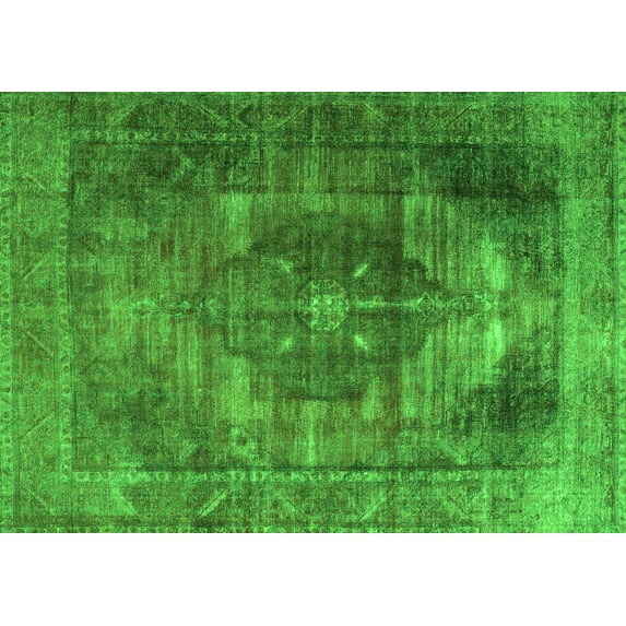 Ahgly Company Indoor Rectangle Persian Green Traditional Area Rugs, 5' x 7'