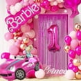 thumbnail image 2 of Conjunto de globos de cumpleaños, decoración para fiestas, abanico de globos, diseño de escena de Barbie, arco de cadena de globos, 2 of 4