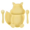 thumbnail image 1 of Kids Tableware Set Baby Suction Cup Plate Silicone Baby Plate Placemat Silicone Placemat Baby Tableware Set Plate, for Training Eating (Squirrel-Yello, 1 of 5