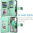 thumbnail image 2 of Tekcoo Wallet Case For iPhone 11 Pro Max (6.5 inch) 2019 Luxury ID Cash Credit Card Slots Holder Carrying Pouch Flip Folio PU Leather Cover [Detachable Magnetic Hard Case] Lanyard - Turquoise, 2 of 6