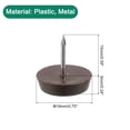 thumbnail image 2 of Uxcell Nail on Furniture Glides, 100 Pack 17.5mm Plastic Furniture Feet Sliders, Brown, 2 of 5