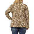 thumbnail image 2 of Unique Bargains Women's Plus Size Long Sleeve Leopard Print Asymmetric Hem Cardigan, 2 of 6