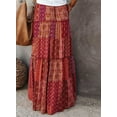 thumbnail image 2 of Women's casual high waist tie printed long maxi skirt,, 2 of 11