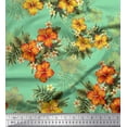 thumbnail image 1 of Soimoi Crepe Silk Fabric Floral & Leaves Tropical Printed Craft Fabric by The Yard 42 Inch Wide, 1 of 1