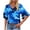 Sky Blue, variant on DeHolifer T-Shirts for Women V-Neck Camouflage Printed Ruffle Short Sleeve Summer Trendy Beach Lightweight Casual Tops Blue S