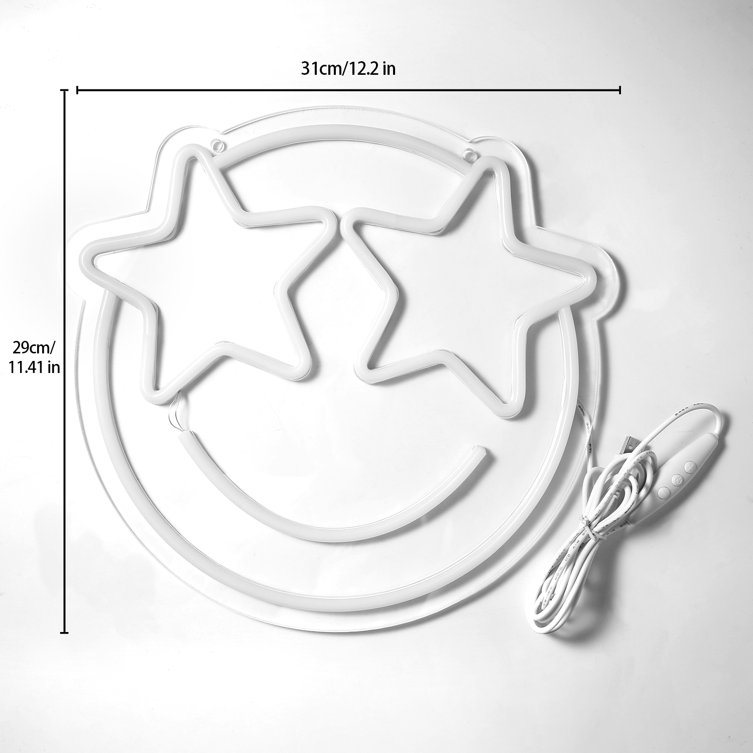 TOWOND Smile Face Neon Sign LED Wall Light 12.2" photo 2