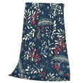 thumbnail image 3 of Bingfone Merry Christmas Winter Leaves Snowflakes Print Flannel Fleece Blanket Throw Blanket For Bed,Sofa,Couch,Travel,Camping(40"X30"), 3 of 9