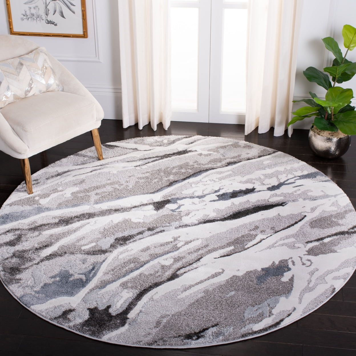 SAFAVIEH Century Hyde Camouflage Area Rug, Grey/Blue, 8' x 10'