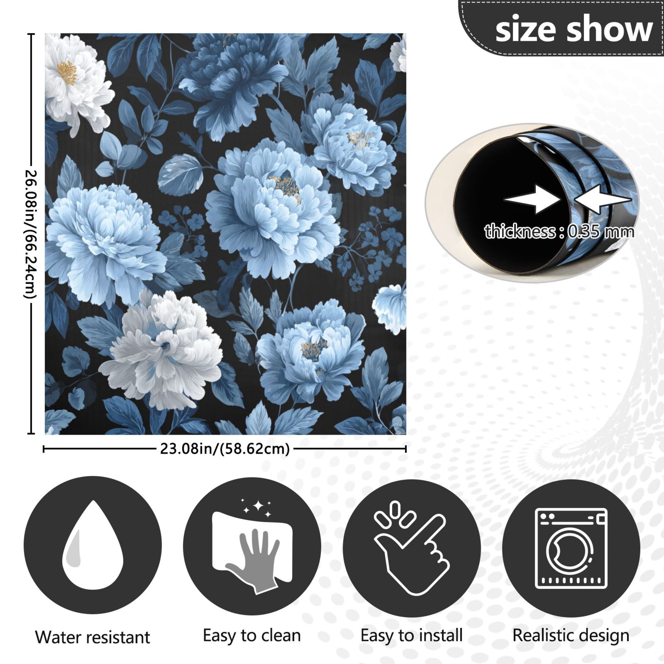 Dishwasher Sticker Magnetic Dishwasher Sticker Magnetic Decorative Sticker Refrigerator Sticker Dishwasher Decorative Stickers Lovely Blue Flowers