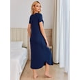 thumbnail image 4 of Ekouaer Long Nightgowns for Women House Dress Plus Size Sleepwear Pleated Full Length Loungwear, 4 of 7