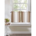 thumbnail image 3 of Half Window Curtains 24 Inches Long, Brown Ombre Window Treatment Curtain Drapes, Modern Gradient Art Abstract Short Curtains Tiers for Kitchen Over Sink, 27.5"x24", 2 Panels, 3 of 7