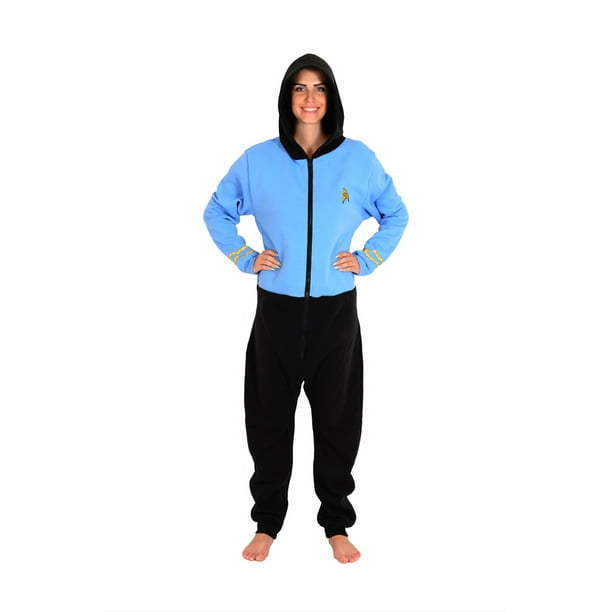 Star Trek Blue Spock Adult Pajama Onesie Walmart