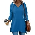 thumbnail image 2 of Oversized Half Zip Hoodies for Women, V Neck Womens Sweatshirts, Fall Pullover Winter Outfits, 2 of 7