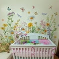 thumbnail image 4 of Flower Wall Decals Watercolor Wildflower Grass Butterflies Wall Stickers Peel and Stick Wall Art Spring Summer Decor for Girls Bedroom Living Room Home Office Wall Decor, 4 of 8