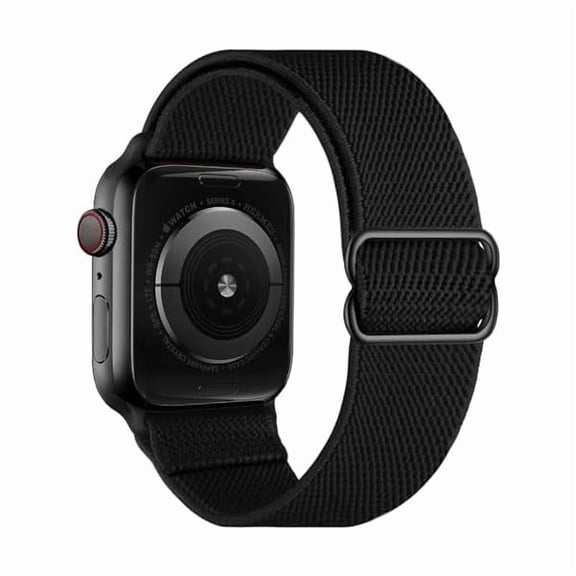 can Stretch Solo Loop Band Compatible with Apple Watch Series 11/10/9/8/7/6/5/4 SE Ultra 3/2/1 49mm 46mm 45mm 44mm, Adjustable Stretchy Elastic Nylon Sport Strap for iWatch Women Men, Matte Black