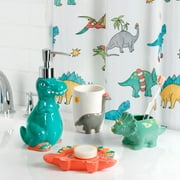Dinosaur 4-Piece Ceramic Bathroom Accessory Set