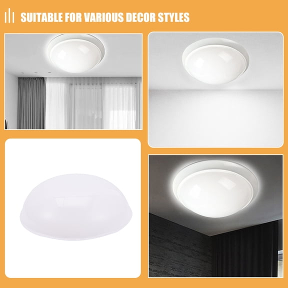 MEIBUTYUP 4-Pack White PVC Ceiling Light Cover Shades Diffuser for Flush Mount Fixtures Home Lighting