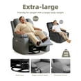 thumbnail image 4 of Recliner Chair, Swivel Rocker Recliners with Heat and Massage, 90° - 150° Adjustable, 360° Swivel Reclining Chair with Side Pockets for Living Room, Bedroom, 4 of 7