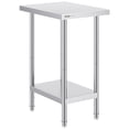 thumbnail image 1 of VEVOR Stainless Steel Prep Table, 24 x 18 x 34 Inch, Heavy Duty Metal Worktable with 3 Adjustable Height Levels, Commercial Workstation for Kitchen Garage Restaurant Backyard, 1 of 9