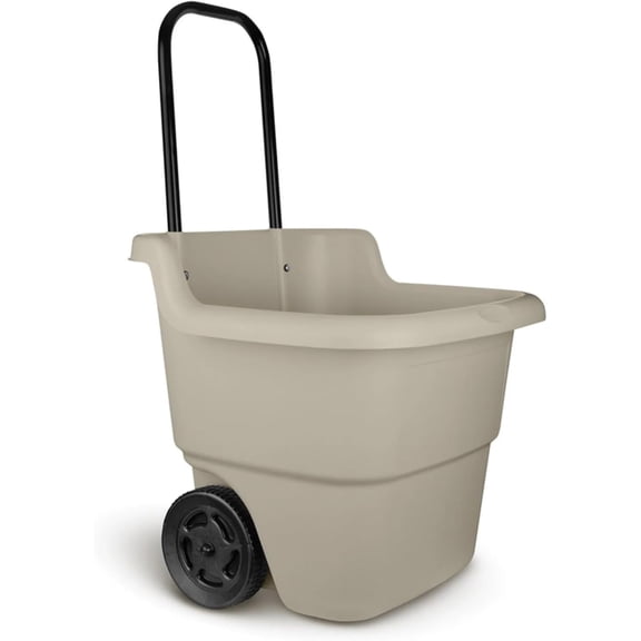 Resin Rolling Lawn and Utility Cart with 15 Gallon Capacity, Dimensions: 20.75" D x 35.75" H x 22.5" W, Garden Cart for Yard Work