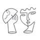 thumbnail image 2 of 2 Piezas Cara Escultura Decoración Escritorio Sombrero Soporte Soporte Ornamento, 2 of 8