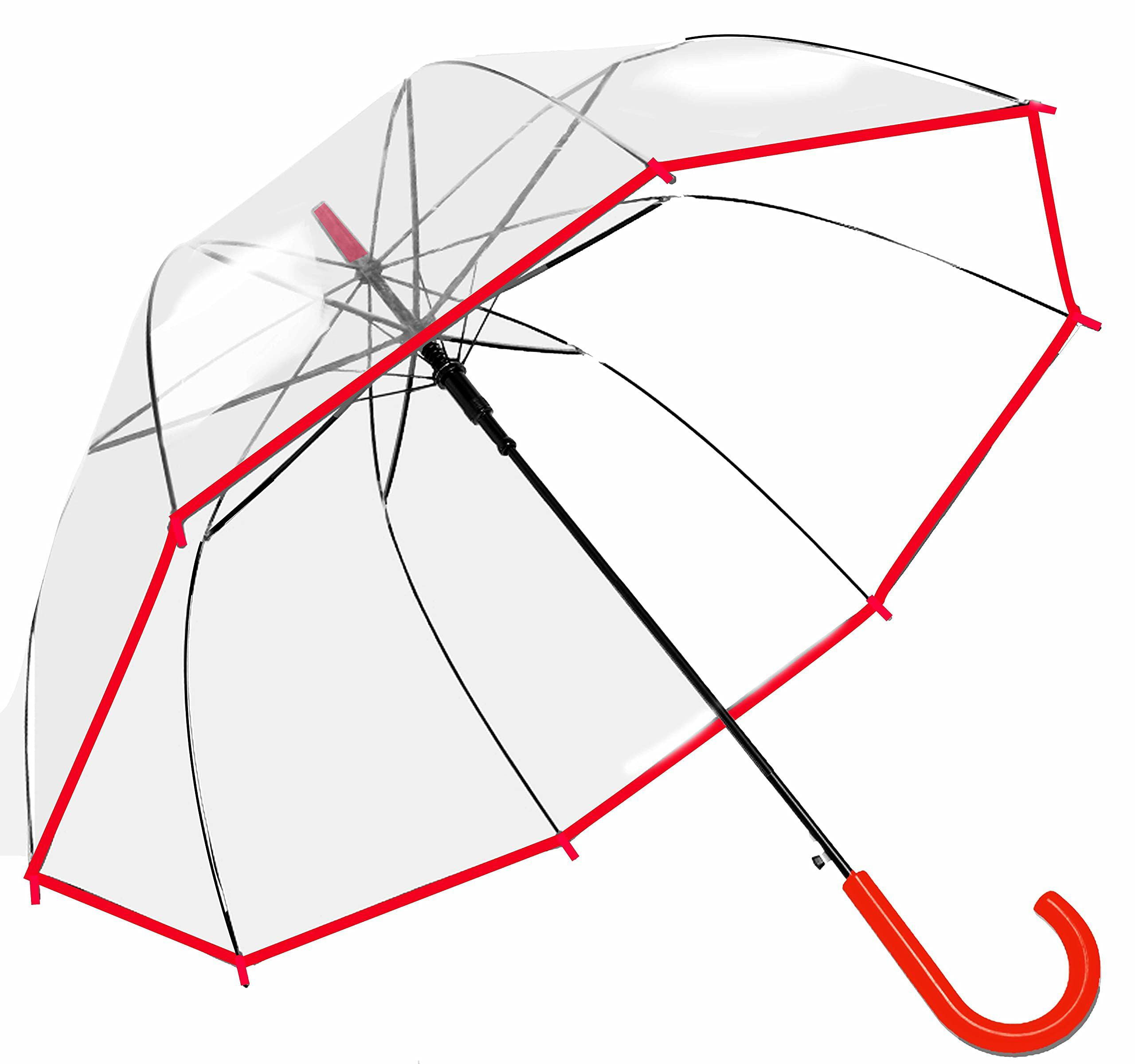 Transparent Clear Bubble Umbrella， Auto Open Fashion Dome Shaped European Hook Handle Clear Umbrella，Wedding Decoration Umbrella,Lightweight Easy Carrying