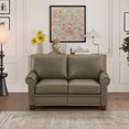 thumbnail image 6 of 2-Seater Sofa, Upholstered PU Leather Loveseat Sofa Chair with Storage Drawer, Wood Legs, Large Back, Nail Decoration, Modern Accent Sofa Couch for Living Room, Guest Room, Grey, 6 of 8