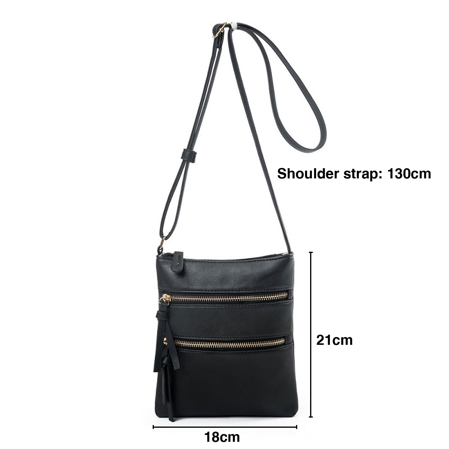 Fashion Small Crossbody Purses for Women Multi Pocket Travel Bag Over The  Shoulder with Extra Long Strap, Black