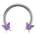 thumbnail image 2 of 5x Mariposa Ceja Labio Retenedor Cuerpo Piercing Pendiente Nariz Joyería Púrpura, 2 of 7