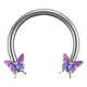 thumbnail image 5 of 2x Mariposa Ceja Pendiente Joyería Púrpura Sunnimix Anillos en la nariz, 5 of 8