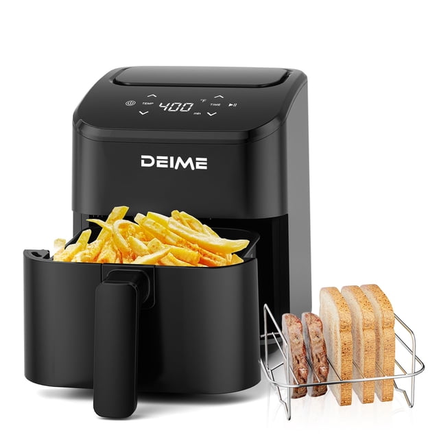 DEIME Air Fryer, Small Digital 2.8 Qt Airfryer Space Saving Compact, Bake, Reheat, Roasts for Quick Easy Meals, Mini Compact & Quiet, Nonstick & Dish