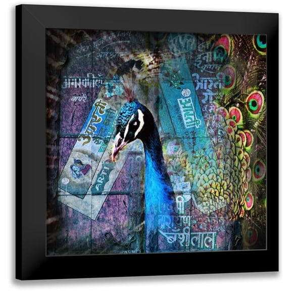 de Haas, Mascha 12x12 Black Modern Framed Museum Art Print Titled - Peacock