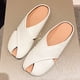 thumbnail image 2 of Zapatillas de mujer con punta redonda cerrada para evitar resbalones, zapatillas informales suaves que absorben los golpes para primavera y otoño, Beige 36, 2 of 8