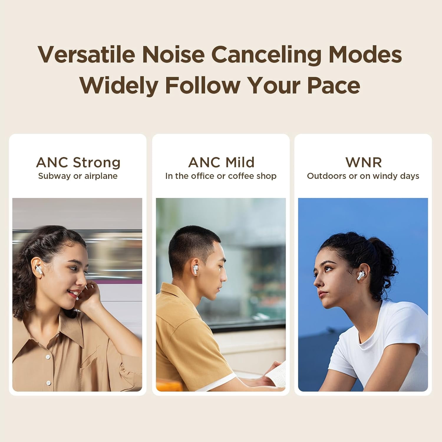 1MORE Q30 Wireless In-Ear Earbuds Headphones with Mic, Spatial Audio, ANC, White