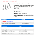 thumbnail image 2 of Hydraulic Valve Lifter Kit - 16 Piece - Compatible with 1999 - 2007 Jeep Grand Cherokee (2002-2004 Models with HI-OUTPUT) 2000 2001 2003 2005 2006, 2 of 2