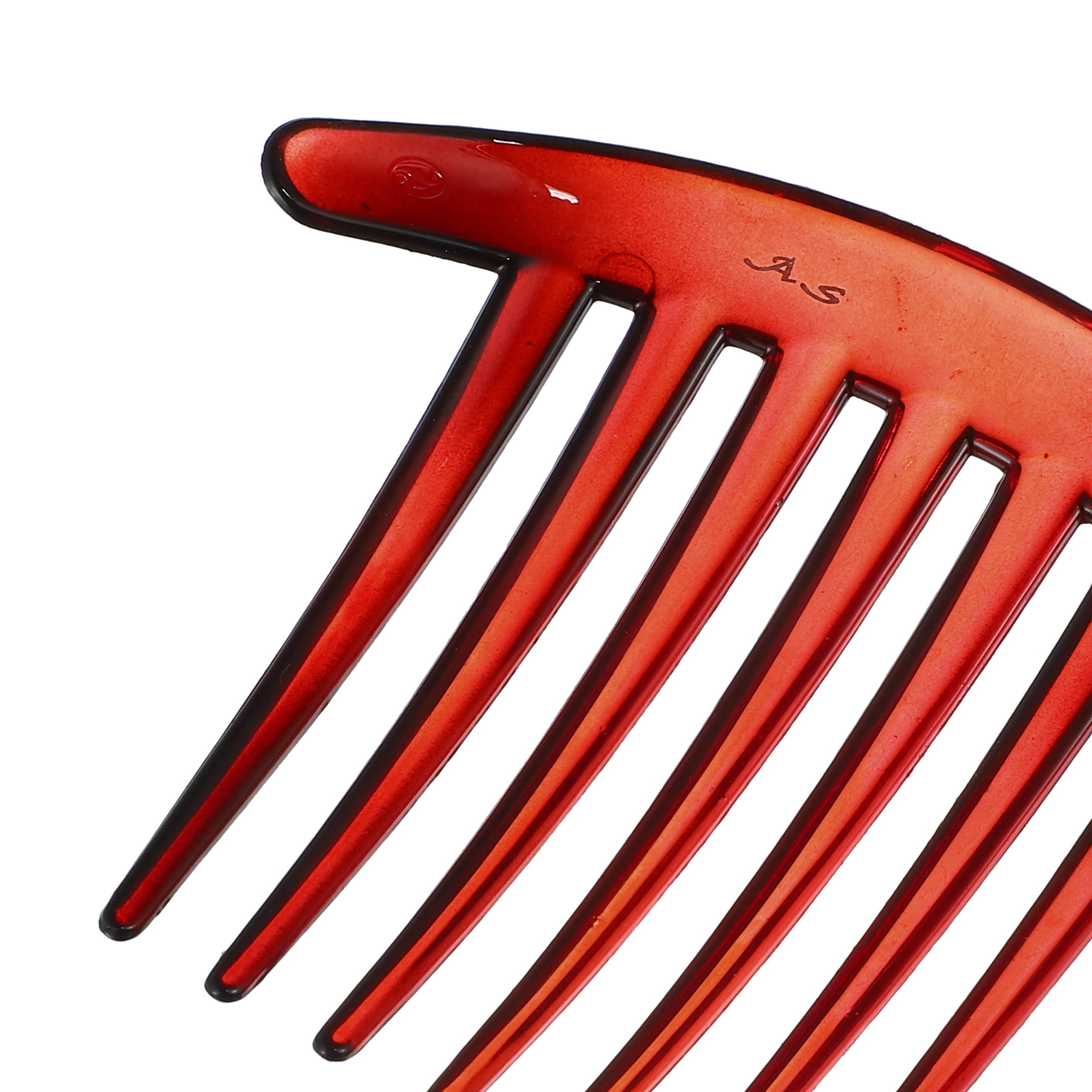 Unique Bargains 2 Pcs French Twist 7 Teeth Comb Teeth Hair Combs Clip Comb 4.1" Resin Red