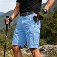 thumbnail image 6 of Cargo Shorts for Men Summer Workout Hiking Shorts Elastic Baggy Golf Fishing Casual Outdoor Work Short Light Blue 2XL, 6 of 6