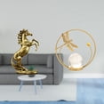 thumbnail image 2 of Estatua De Caballo De Pie Hecha A Mano Y Escultura De Bola De Cristal De Metal, Decoración De Mesa Para Hoteles, Estanterías, Chimeneas, Pasillos, Dormitorios, Salas De Estar Y Oficinas,, 2 of 8