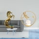 thumbnail image 2 of Estatua de caballo, escultura de caballo de pie, hecha a mano, de resina, hierro, bola de cristal, figura decorativa, superficie pintada, adecuada par, 2 of 8