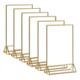 thumbnail image 2 of Visland Acrylic Sign Holder Double Sided Gold Picture Frame Tabletop Stand Up Sign Holder Clear Display Stand for Flyer Menu Wedding Table Number Holder, 2 of 8