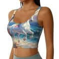 thumbnail image 2 of Pofeuu Dolphin Rainbow Horse Print Sports Bra for Women Sexy Vest Yoga Running Gym Fitness Crop Bras Tops-Medium, 2 of 8