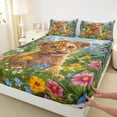 thumbnail image 3 of Manfei Jungle Lions Twin Sheet Set (3-Piece) Colorful Floral Multicolor Luxury Decor For Boys Kids, 3 of 7
