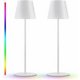 thumbnail image 1 of Lámpara de mesa LED inalámbrica recargable, luz blanca cálida y RGB, regulable al tacto, protección IP54, lámpara Nomad para interior/exterior, altura 38 cm (A, blanco, paquete de 2), 1 of 5