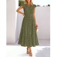 thumbnail image 3 of Merokeety Womens Summer Dresses Lace Eyelet Boho Flowy Maxi Beach Vacation Dress ArmyGreen m, 3 of 6