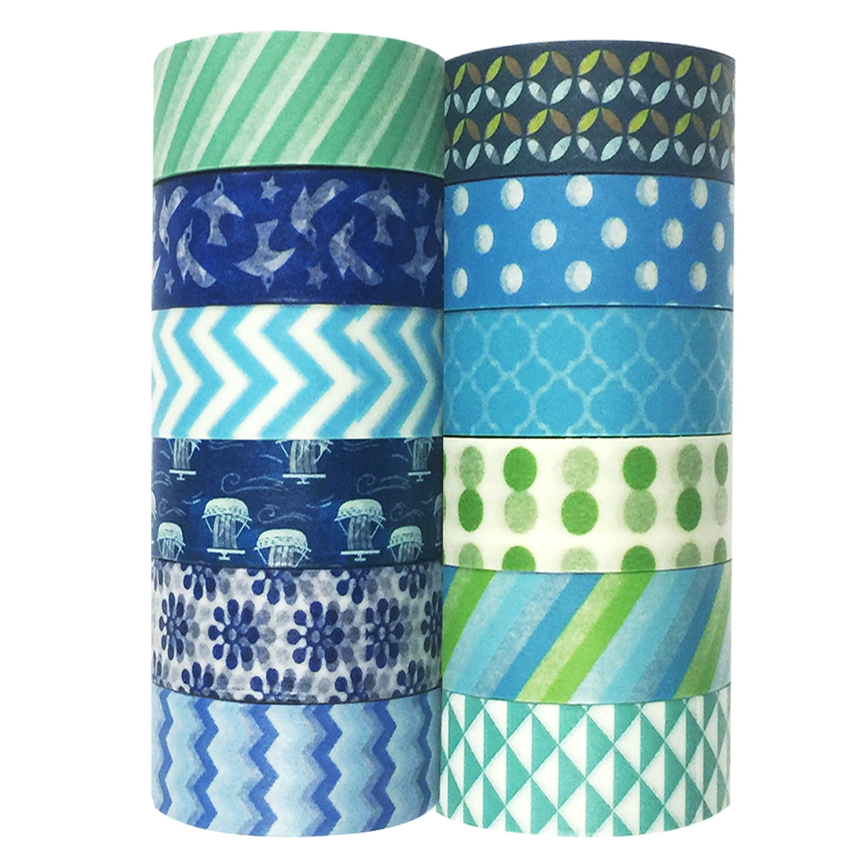 Wrapables® WPSET14 Washi Masking Tape Collection (Set of 12)