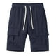thumbnail image 2 of pstuiky Pantalones cortos para hombre, Pantalones cortos cargo casuales de moda para hombre, con bolsillos y botones, cintura elástica Pantalones cortos cargo, 2 of 3