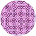 thumbnail image 1 of Ahgly Tapis Rond Lavable en Machine Intérieur Transitionnel Fleur Rose, 4 Pieds Rond, 1 of 7