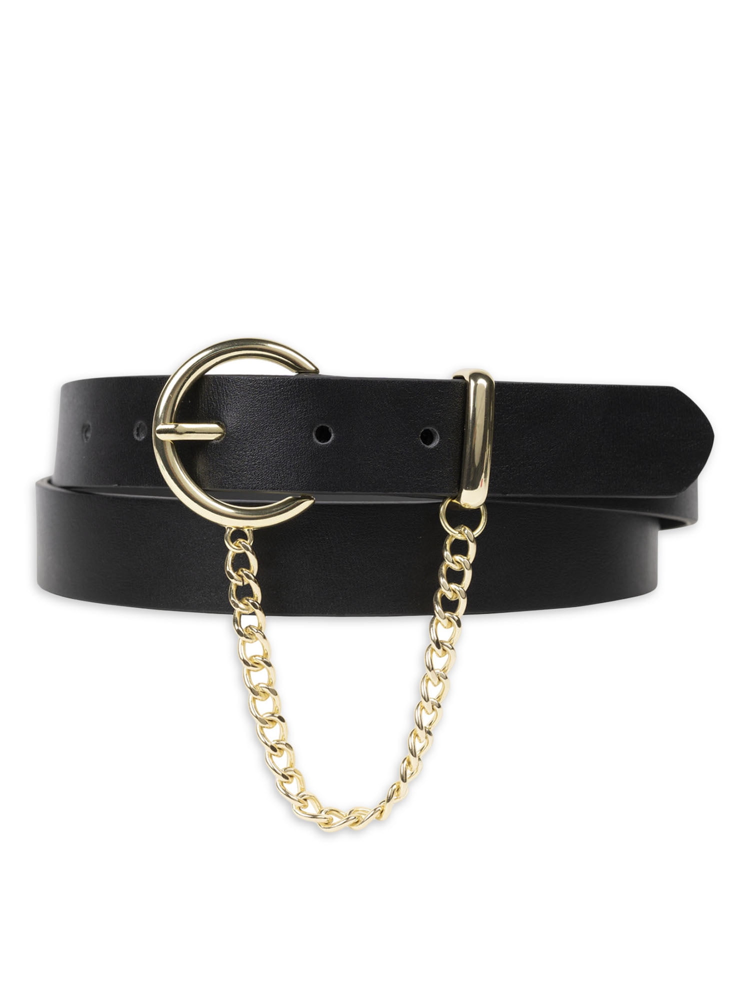 No Boundaries Women's Swag Chain Belt, Black